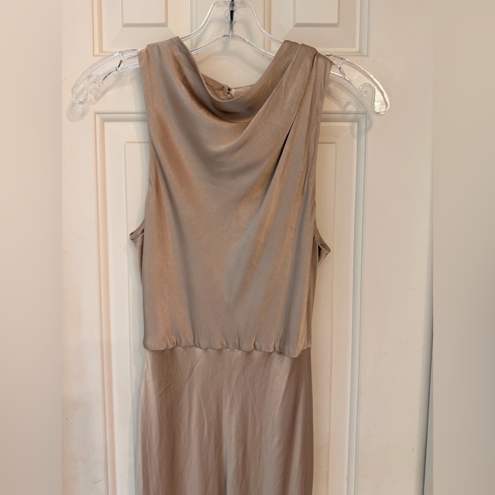 Shona Joy La Lune High Neck Midi Dress – Gold, Cocktail, Evening, Elegant, Sz 4 - Picture 8 of 16